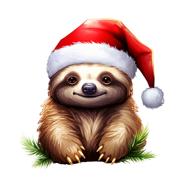 christmas png sloth downloadable