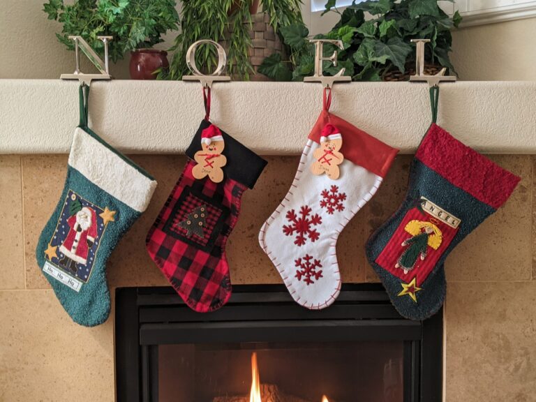 upcycled christmas stockings