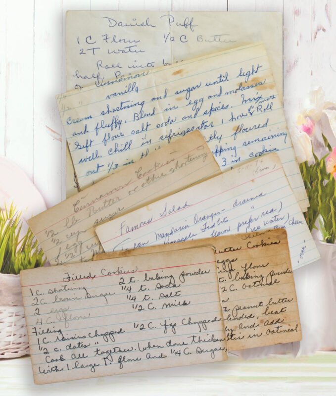 photo of handwritten recipe cards