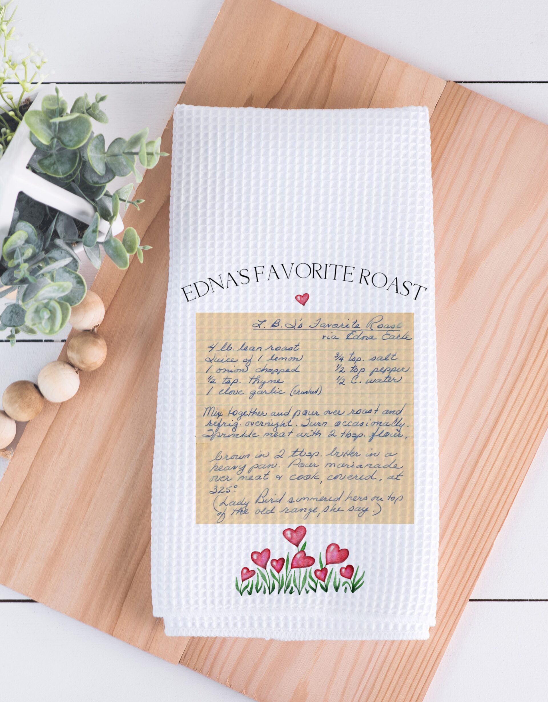 Recipe Towel With Hearts