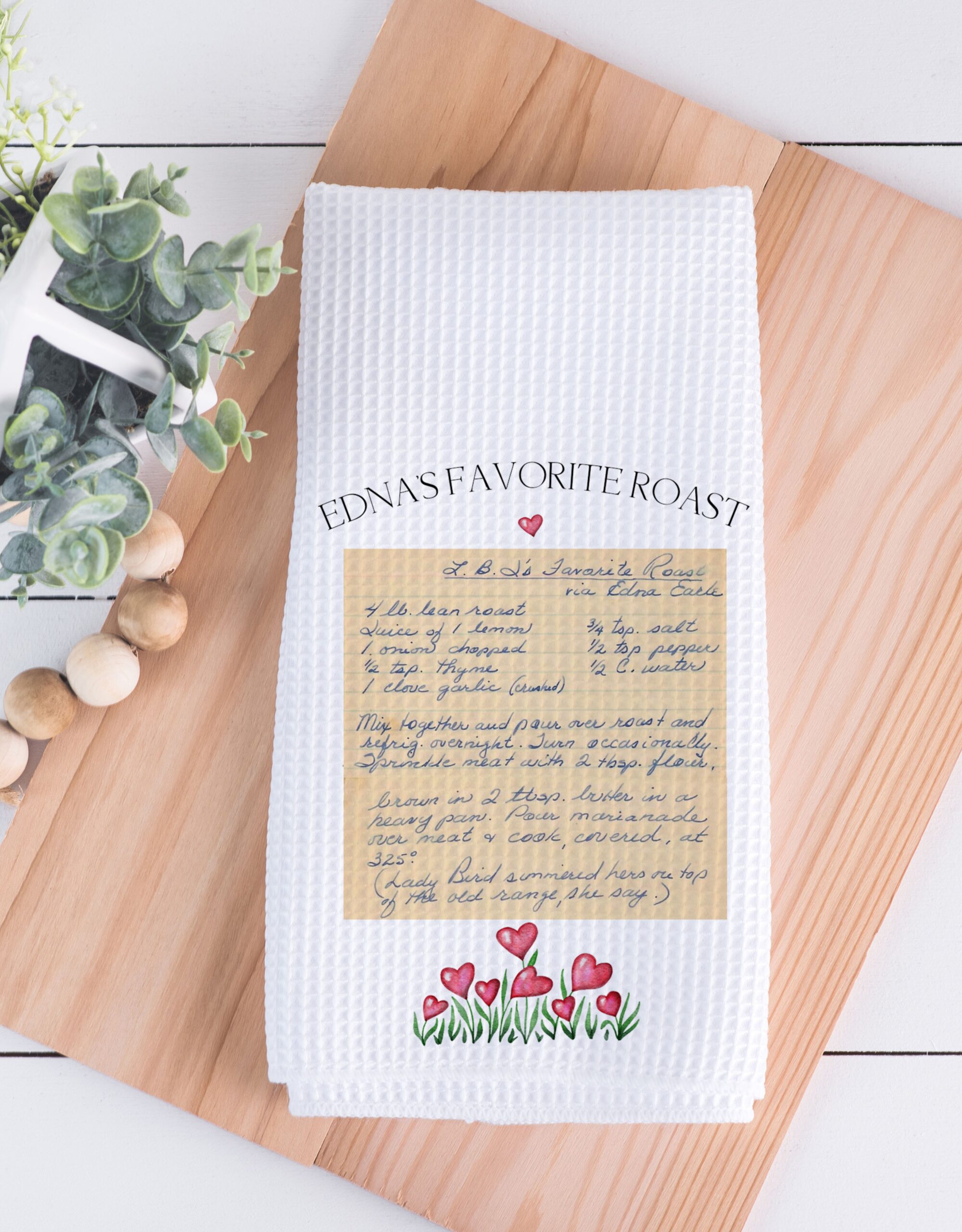 Recipe Towel With Hearts Recipe Towel With Hearts